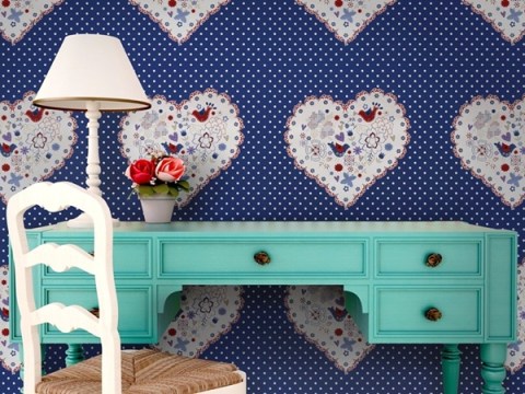 Papel Pintado Corazones