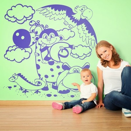 Vinilo Infantil Animales en la Selva