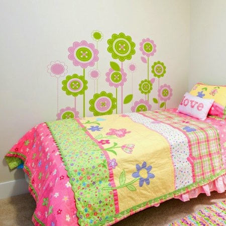 Vinilo Infantil Floral Con Colores